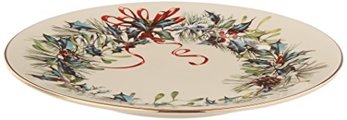 Lenox Winter Greetings 6" Bread and Butter Plate, Red & Green