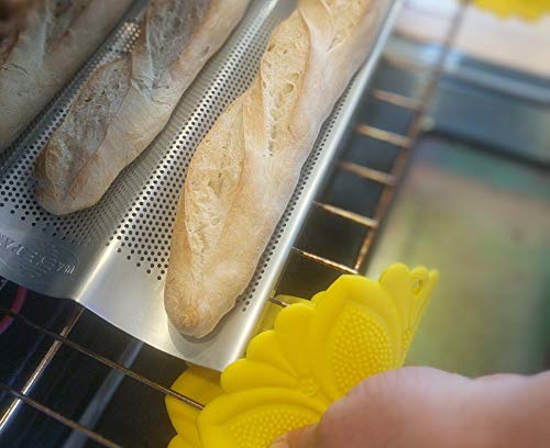 USA Pan Bakeware Aluminized Steel Perforated French Baguette Bread Pan, 3-Loaf