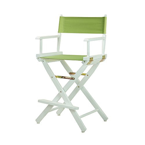 Casual Home 24" White Frame-Lime Green Canvas Director Chair Counter Height, WhiteFrame