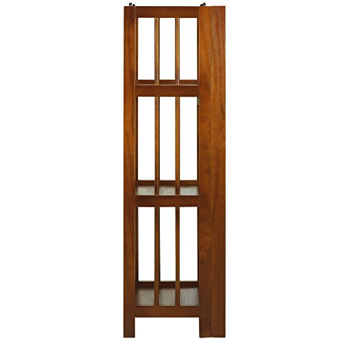 Casual Home 3-Shelf Folding Bookcase (14" Wide)-Honey Oak