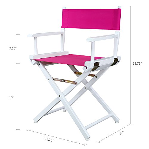 Casual Home 200-01/021-30 Director Chair 18" - Classic Height WhiteFrame/Magenta Canvas