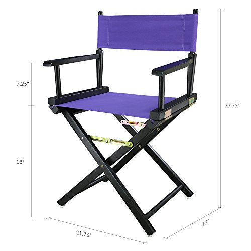 Casual Home 200-02/021-41 18" Black Frame-Purple Canvas Director Chair Classic Height, BlackFrame