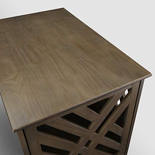 Casual Home Wooden Lattice Pet Crate, End Table, Taupe Gray