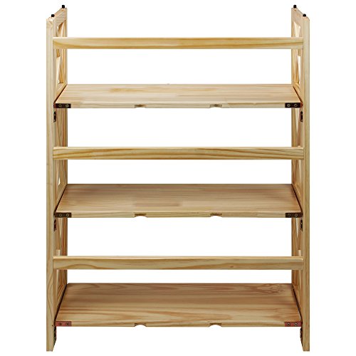 Casual Home Montego 3-Shelf Folding Bookcase, Natural