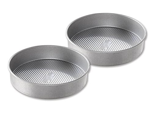 USA Pan Leak-Proof Nonstick Commercial Springform Pan, 9-Inch Bakeware Round Cake Pan, 9 inch, Nonstick & Quick Release Coating, Made in the USA from Aluminized Steel, Set of 2 Bundle