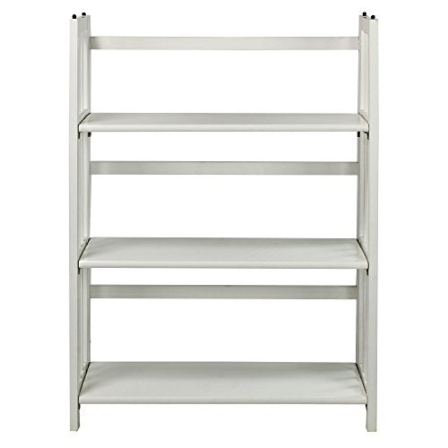 Casual Home 3-Shelf Folding Stackable Bookcase (27.5" Wide)-White