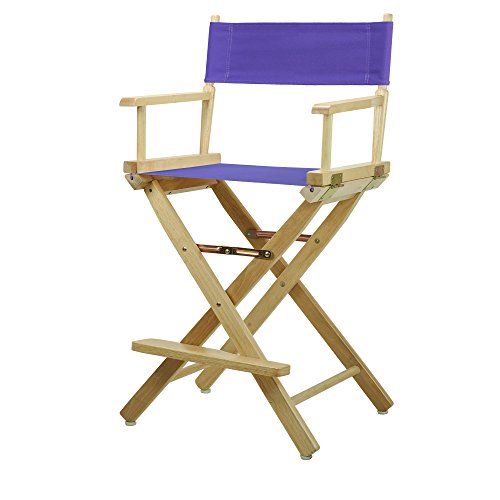 Casual Home 220-00/021-41 Director Chair 24" - Counter Height Natural Frame/Purple Canvas