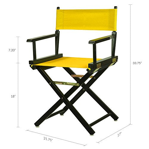 Casual Home 200-02/021-34 18" Black Frame-Gold Canvas Director Chair Classic Height, BlackFrame