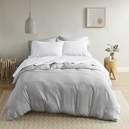 Madison Park Peached 100% Percale Cotton Breathable Absorbent Ultra Soft Luxury Premium Hotel Bed Sheet Set Bedding, Queen Size, White, 4 Piece