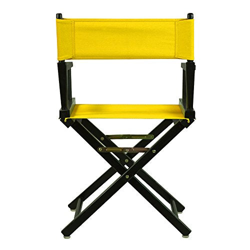 Casual Home 200-02/021-34 18" Black Frame-Gold Canvas Director Chair Classic Height, BlackFrame
