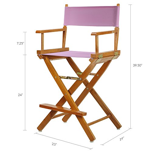 Casual Home 220-05/021-22 Director Chair 24" - Counter Height Honey OakFrame/Pink Canvas