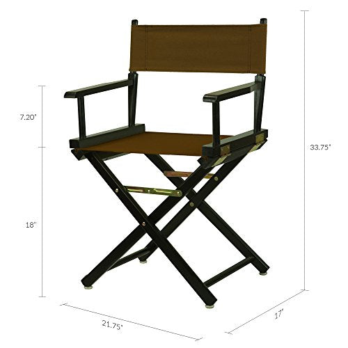 Casual Home 200-02/021-45 Director Chair 18" - Classic Height BlackFrame/Brown Canvas