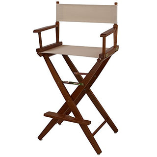American Trails Extra-Wide Premium 30" Director's Chair Mission Oak Frame Natural Canvas, Bar Height
