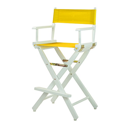 Casual Home 230-01/021-34 Director Chair 30" - Bar Height WhiteFrame/Gold Canvas