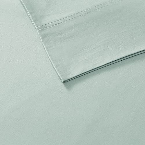 Sleep Philosophy 100% Rayon from Bamboo Bed Sheets Set, Breathable and Lightweight Sheet with 15" Deep Pocket, All Season, Cozy Bedding, Matching Pillow Cases, Full, Aqua 4 Piece