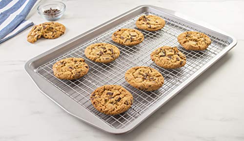 USA Pan American Bakeware Classics Half Sheet Baking Pan and Cooling Rack, Aluminized Steel