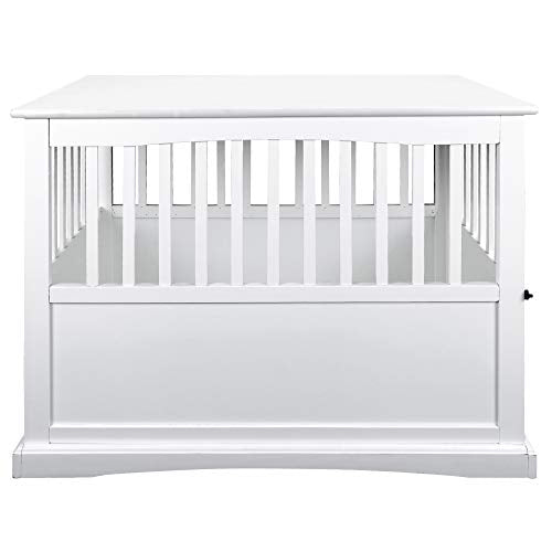 Casual Home Wooden Large Pet Crate, End Table, White