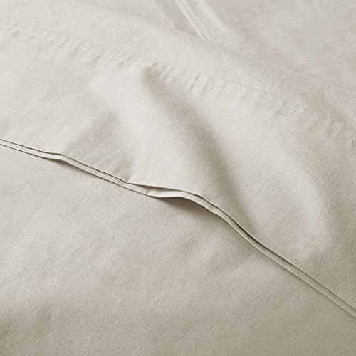 Madison Park Peached 100% Percale Cotton Breathable Absorbent Ultra Soft Luxury Premium Hotel Sheet Set Bedding, King Size, Ivory 4 Piece