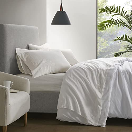 Madison Park Linen Blend Cotton and Linen Queen Sheet Set with Ivory MP20-7892