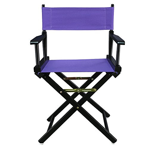Casual Home 200-02/021-41 18" Black Frame-Purple Canvas Director Chair Classic Height, BlackFrame