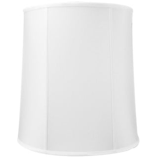 16x18x19 White Shantung Tall Drum Lampshade