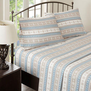 Woolrich Flannel Sheet Set Queen 1 Flat Sheet:90x102"" 1 Fitted Sheet:60x80+14"" 2 Pillowcases:20x30