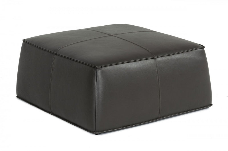 Home Outfitters 37" Slate Gray Faux Leather Cocktail Ottoman