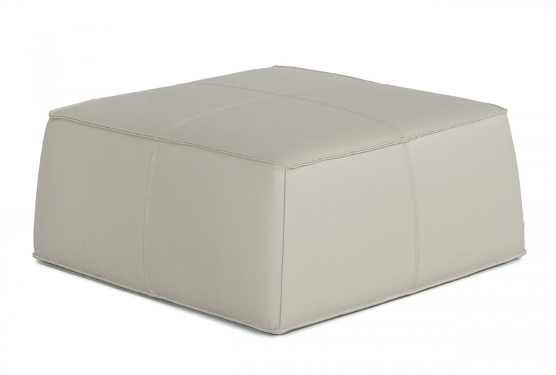 Home Outfitters 37" Light Gray Faux Leather Cocktail Ottoman