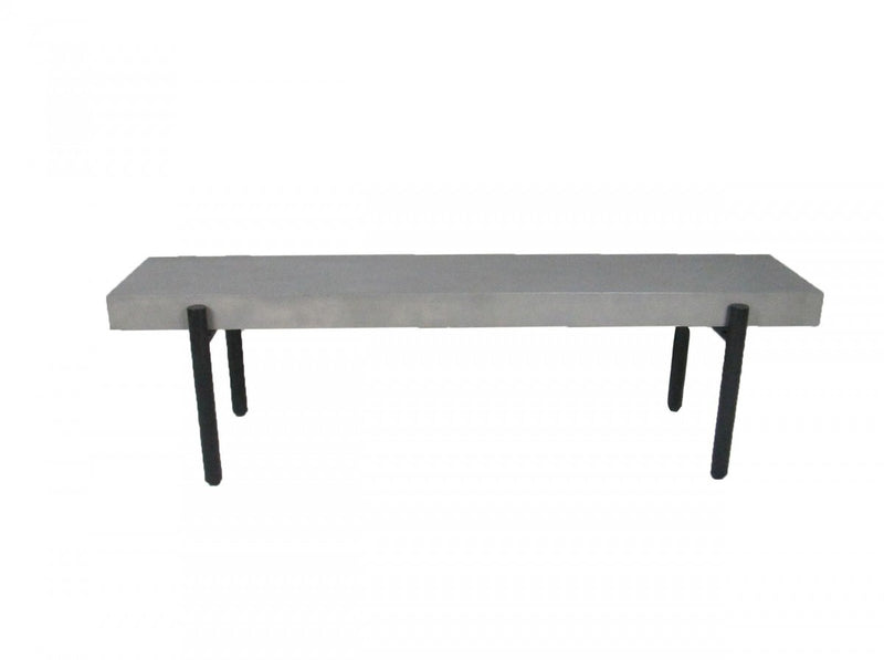 Home Outfitters 63" Gray and Black Concrete Dining Bench