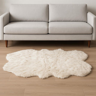 Home Outfitters 4' X 6' Ombre Tan Faux Fur Washable Non Skid Area Rug
