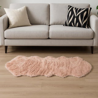 Home Outfitters 4' X 6' Grey Faux Fur Washable Non Skid Area Rug