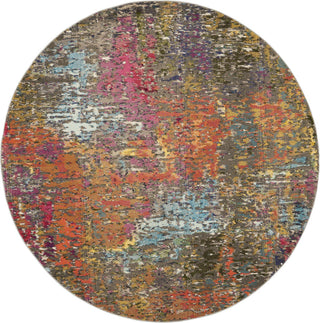 Home Outfitters 4' Sunset Abstract Round Rug