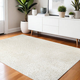 Home Outfitters 4' X 6' Ivory Shag Stain Resistant Area Rug