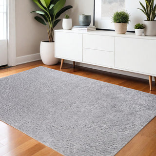 Home Outfitters 4' X 6' Silver Shag Stain Resistant Area Rug