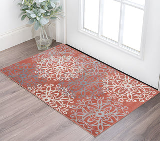 Home Outfitters 2' X 3' Ginger And Gray Medallion Power Loom Stain Resistant Area Rug