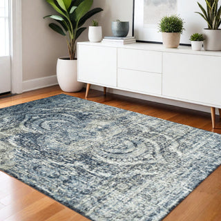 Home Outfitters 4' X 6' Taupe Abstract Power Loom Distressed Stain Resistant Area Rug