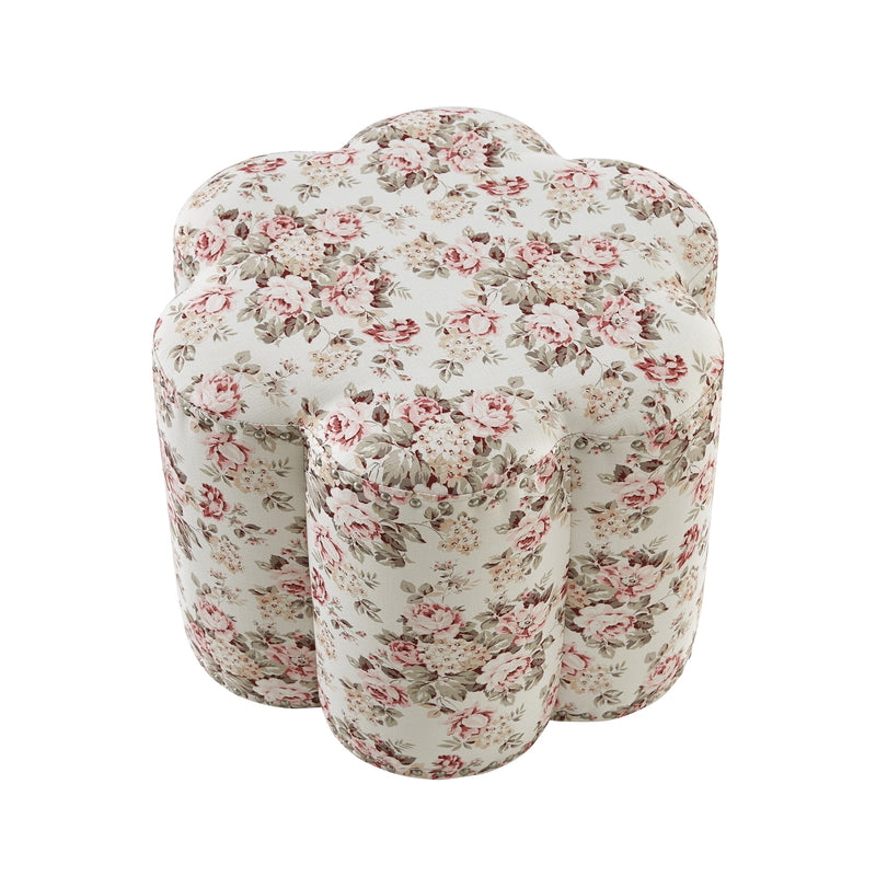 Home Outfitters 25" Ivory Linen Specialty Ottoman