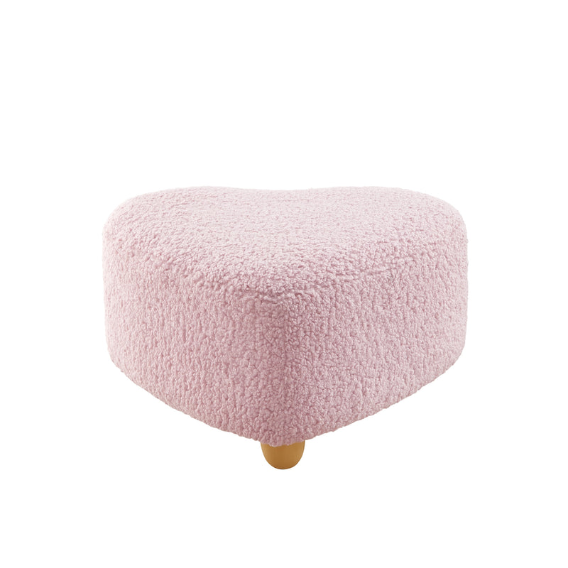 Home Outfitters 25" Pink Sherpa And Brown Specialty Ottoman