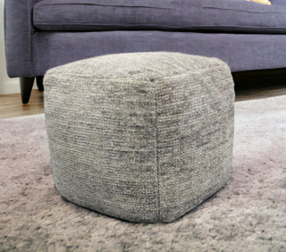Home Outfitters 18" Gray Wool Cube Pouf Ottoman