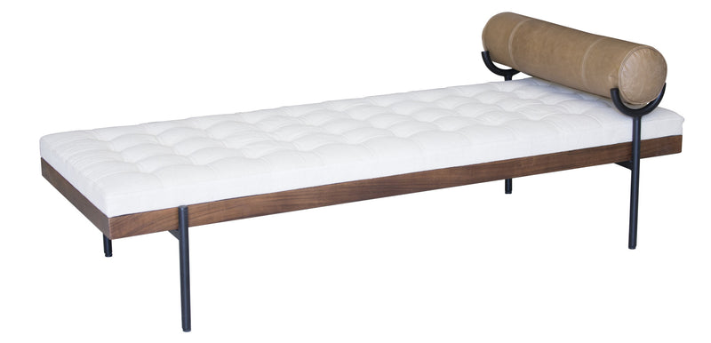 Home Outfitters 72" Black And Ivory Upholstered Cotton Blend Bedroom Bench