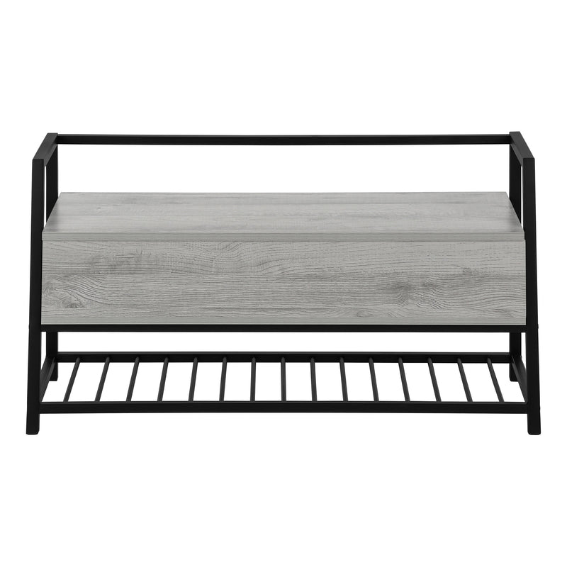 Home Outfitters 42" Gray And Black Bench With Flip top