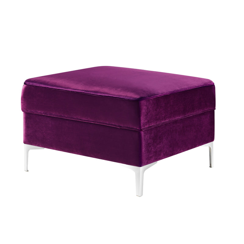 Home Outfitters 30" Purple Velvet And Silver Storage