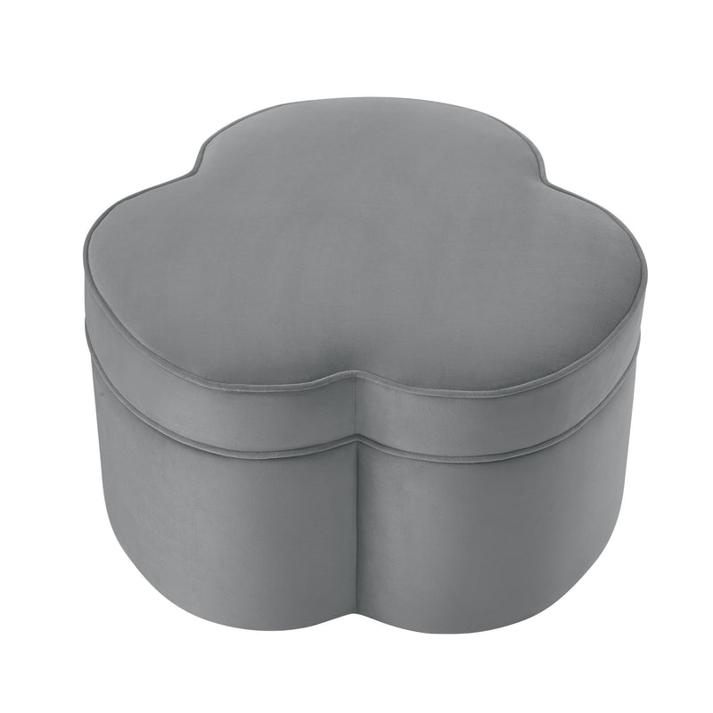 Home Outfitters 28" Gray Velvet Specialty Cocktail Ottoman