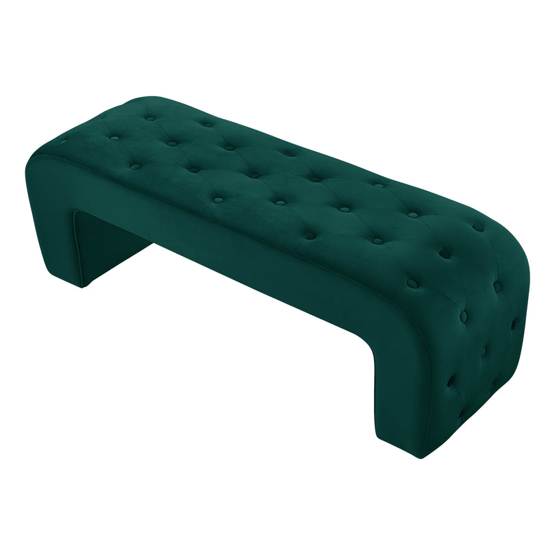 Home Outfitters 52" Hunter Green Upholstered Velvet Bench