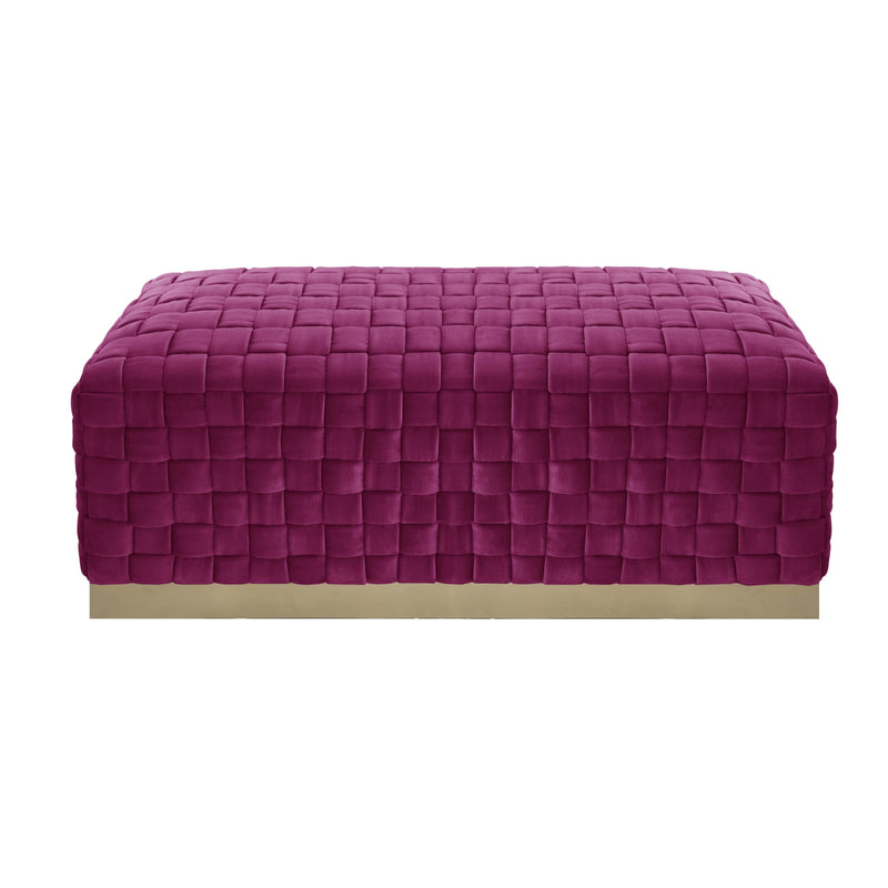 Home Outfitters 40" Fuchsia And Gold Upholstered Velvet Bench