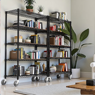 5-Shelf Heavy Duty Metal Storage Shelving Unit with Adjustable Shelves - Carbon Steel