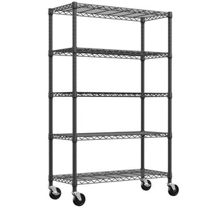5-Shelf Heavy Duty Metal Storage Shelving Unit with Adjustable Shelves - Carbon Steel