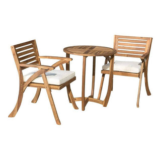Teak Outdoor Dining Set with Coffee Table and 2 Chairs - Acacia Wood