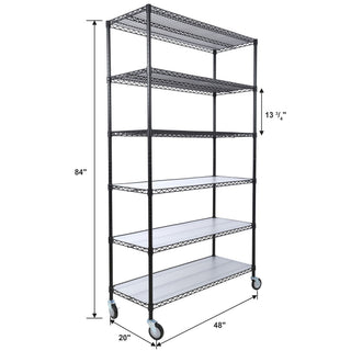 6 Tier Heavy Duty Metal Shelf Wire Shelving Unit