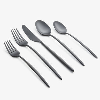 Cambridge Silversmiths Gaze Black Satin 20-piece Flatware Set